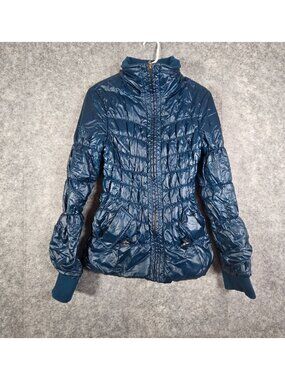 Orsay Women's Puffer Ski Jacket Zip Up Coat Blue Size 36 (small)